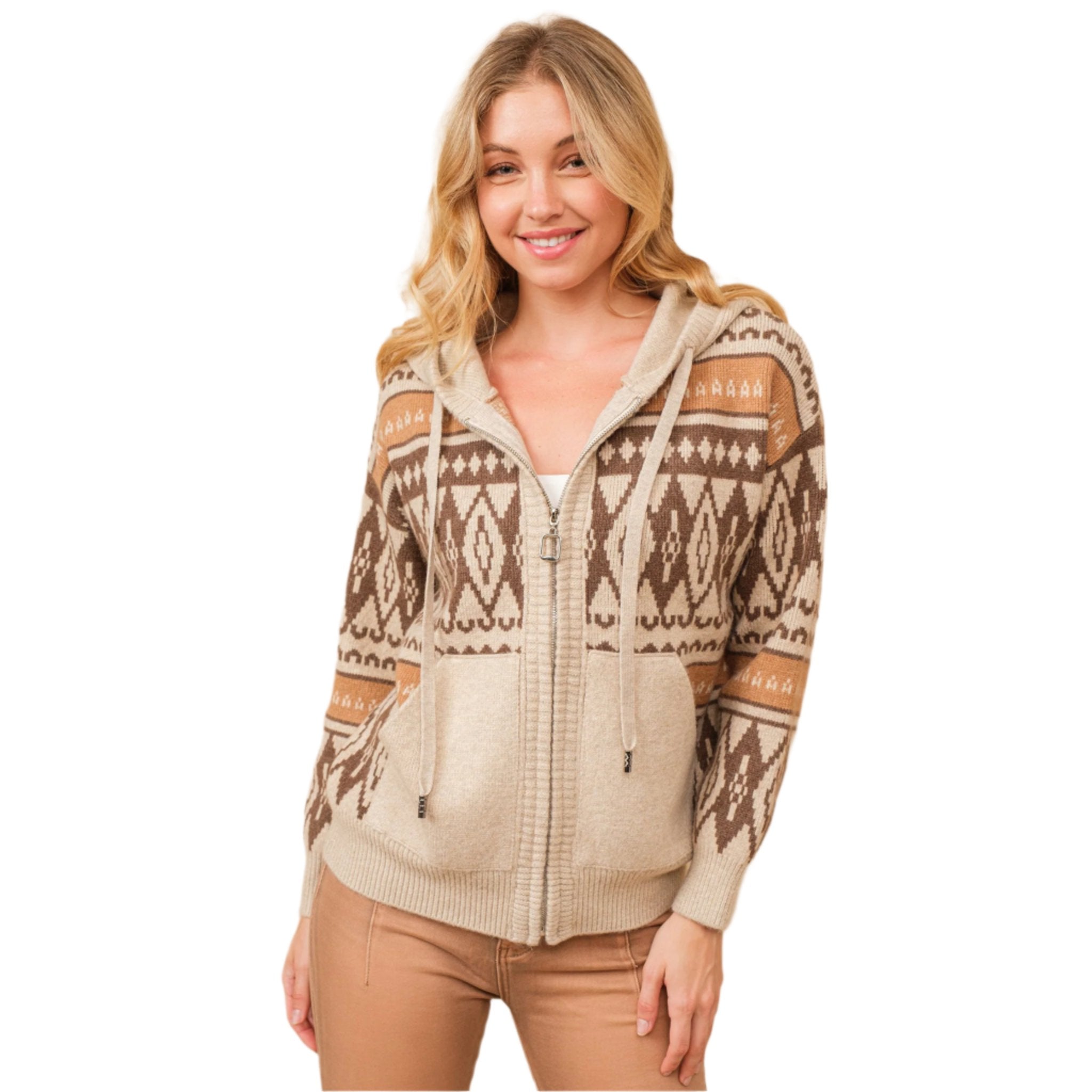 Womens hooded sweater jacket outlet