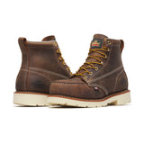 Pair of Thorogood 6-inch Crazy Horse American Heritage boots with brown oil‑tanned finish and slip‑resistant wedge soles.