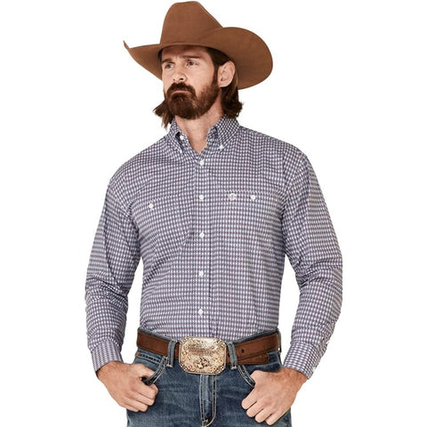 Wrangler Men's George Strait Blue & Red Long Sleeve