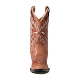OLD WEST Children's Western Cactus Pink Leather Cowboy Boots Heel View
