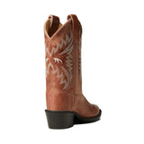 OLD WEST Children's Western Cactus Pink Leather Cowboy Boots Back Angle View
