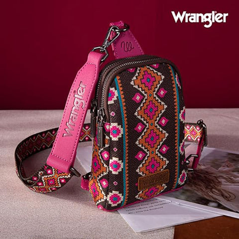 Wrangler Women's Pink Aztec Crossbody