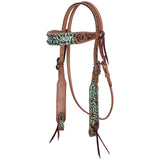 Full view of Showman Rustic Rose Browband Headstall 