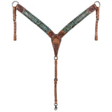 Full view of Showman Rustic Rose Breast Collar
