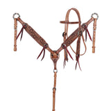 Full view of Showman Petal Trail Browband Headstall & Breast Collar Set