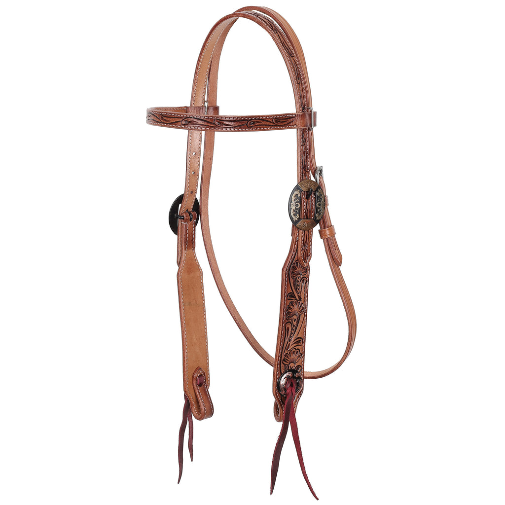 Full view of Showman Petal Trail Browband Headstall 