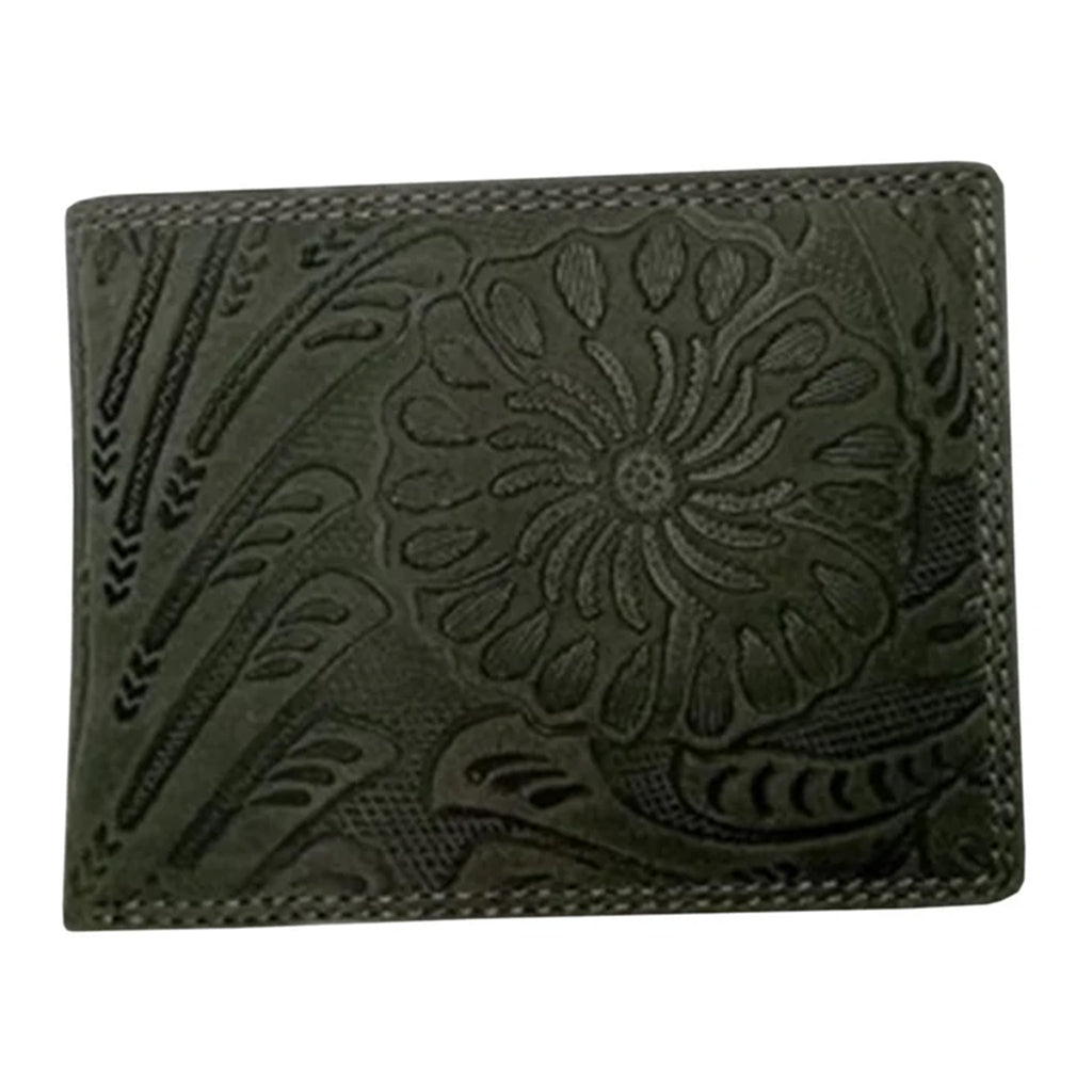 Embossed Leather Hipster Bi-Fold Wallet
