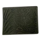 Embossed Leather Hipster Bi-Fold Wallet