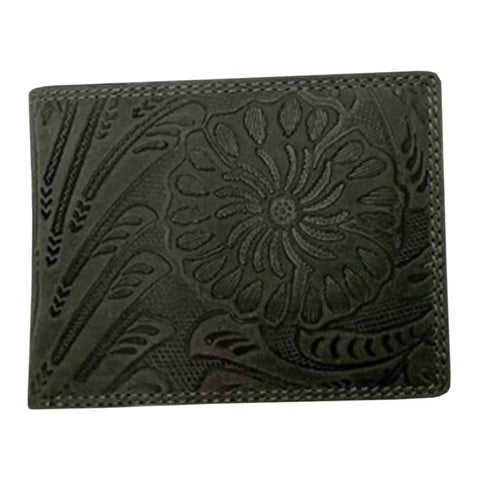 Embossed Leather Hipster Bi-Fold Wallet
