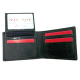 Embossed Leather Hipster Bi-Fold Wallet Open View