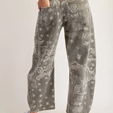 Back side view of the jeans, features two back pockets.