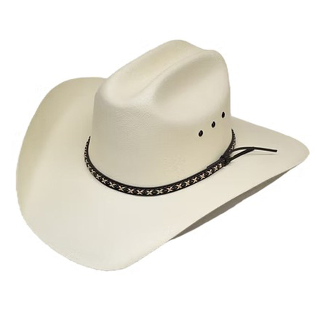 Cream hat with Black accents and band on White Background