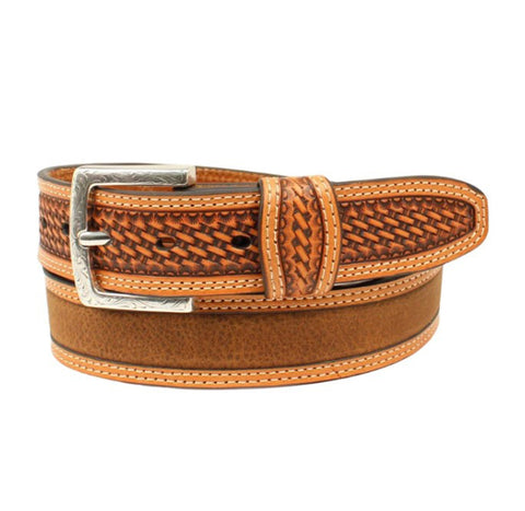 Men's Ariat Medium Oil Basket Weave Belt
