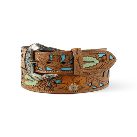 Ariat Women's Painted Floral Tooled Belt