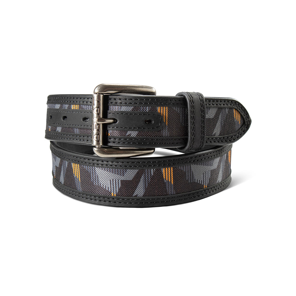 Ariat Western Mens Belt Bold Graphic Canvas Inlay Multi Color