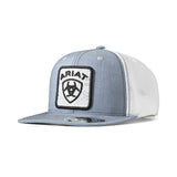 Ariat Hats Unisex Embroidered Aztec Patch Logo Denim Mesh Back Snapback Cap