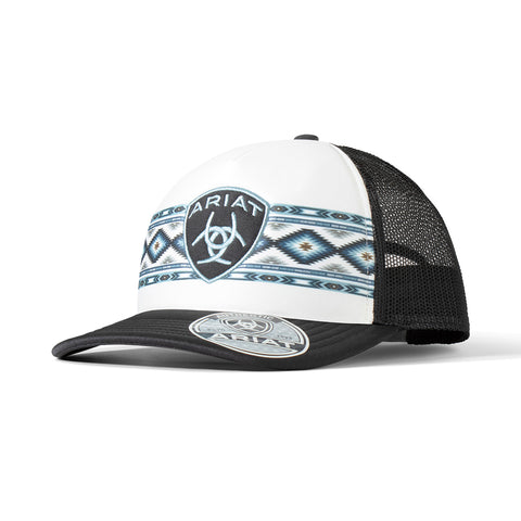 Ariat Ladies Trucker Cap Southwest Pattern Black White