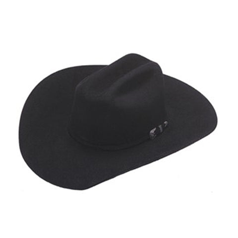 black 6x cowboy hat with matching band and black buckle