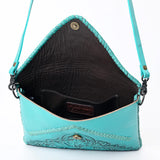 Open top view of flap purse