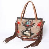 Blanket Aztec purse with fringe and concho turquoise 