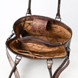 American Darling Chocolate Leather Tooled Purse