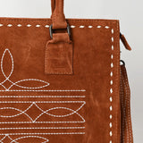American Darling Tan Boot Stitch Tote Bag