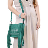 American Darling Teal Boot Stitch Crossbody