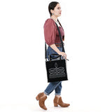 American Darling Black Suede Boot Stitch Tote