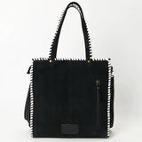 American Darling Black Suede Boot Stitch Tote