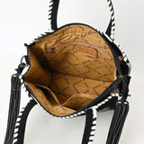 American Darling Black Suede Boot Stitch Tote