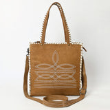 American Darling Tan Suede Boot Stitch Tote
