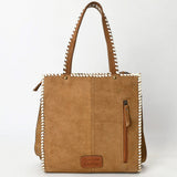 American Darling Tan Suede Boot Stitch Tote