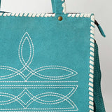 American Darling Turquoise Boot Stitch Tote