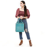 American Darling Turquoise Boot Stitch Tote