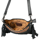 American Darling Floral Tooled Fringe Crossbody Purse