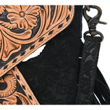 Black Embossed and Tooled Envelope Purse