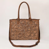 American Darling Brown Floral Tooled Tote