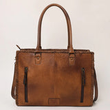 American Darling Brown Floral Tooled Tote
