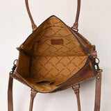 American Darling Brown Floral Tooled Tote