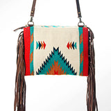 Back view - blanket aztec - fringe