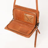 open view of card holder - zip closure