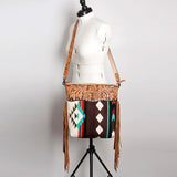 shoulder bag with tool and aztec and fringe