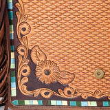American Darling Turquoise Cactus Tooled Crossbody