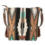 Back view of aztec blanket purse 