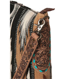 Close up of Flower Tooling on side of purse 