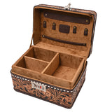 American Darling Dark Brown Tooled Jewelry Case
