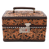American Darling Dark Brown Tooled Jewelry Case
