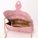 American Darling Pink Suede Boot Stich Purse