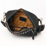 Inside view. Zipper pocket closer. Zipper inside pocket and two mesh pockets.
