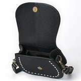 open view - flap closure with snap button - inside side zipper closure pocket